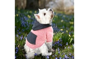 AMAONE wasserdichte Hundemantel Winter Warme Jacke Hunde Welpen Pullover Junge Für Kleine Mit Tasche - Warmer Hund Medium Hoodie Herbst Kleidung Winter Fleece Haustierkleidung Hunde (1107DEBKB-Pink, XXL)