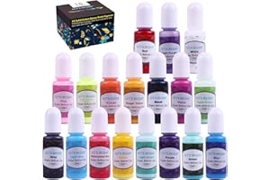 LET'S Resin Epoxid-Pigment, 18 Farben, undurchsichtig, flüssiges Harz, je 9,9 g, geruchloser Epoxidharz-Farbstoff, flüssiger Farbstoff für Harz, Schmuck, DIY, Handwerk, Kunstherstellung