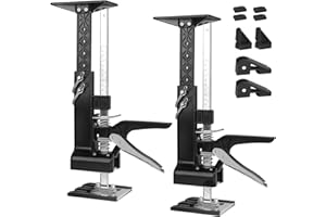 DBREAKS Bras multifonctionnel 3 en 1 avec échelle, 2 outils de levage manuels multifonctions de 38 cm, jusqu'à 220 kg, avec barre de support de cric d'armoire et pinces de travail du bois, outil à