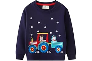 Little Hand Boys Christmas Sweatshirt Jumper Reindeer Kids Long Sleeve Tops Cotton Shirts Toddler Clothes Age 1-7 Years