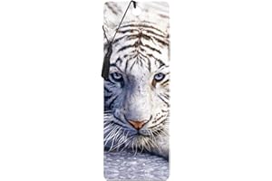 3D LiveLife Marque-page - Le Repos du Tigre Blanc de Deluxebase. Marque page Tigre avec illustrations 3D lenticulaires sous licence de l'artiste renommé David Penfound