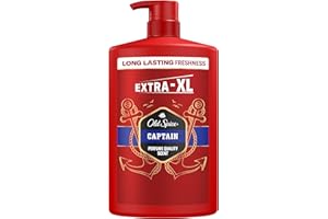 Old Spice Captain Gel De Ducha Y Champú Para Hombres 1000ml, Gel Para Cara, Cuerpo Y Pelo 3 En 1 Multiusos, Frescura Duradera, Fragancia Excepcional, Limpieza Profunda