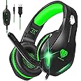 Stynice Gaming Headset with Microphone for Xbox PS5 PS4 Nintendo Switch PC - 3.5mm Jack Wired Headphones with Noise Cancelling Mic & LED - 50mm Audio Drivers & Soft Earpads