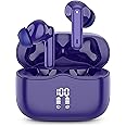 Wireless Earbuds, Wireless Headphones Bluetooth 5.3 Earphones, 2023 Bluetooth Headphones with 13mm Drivers, IP7 Waterproof Ear buds Wireless Earbuds, 36H Playtime, LED Display, Mini Ultra Light, Blue