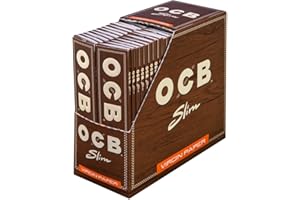 OCB Unbleached Virgin slim King Size Papers ungebleichte Blättchen NEU 1 Box (50 Heftchen/Booklets)