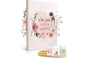 EULENTALER® Il diario per bambini (fiori), progettato da educatori in modo creativo e ponderato, un anno pieno di meraviglie I DIN A4 I album per neonati, libro dei ricordi, rosa, per ragazze