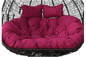 AUGRAV 2 Places Oeuf Chaise Balançoire Coussin Extérieur,Hamac Suspendu Chaise Coussin De Remplacement pour 2,Lavable Épais Grande 2 Personnes Chaise Balançoire en Osier,Imperméable Et Résistant Au