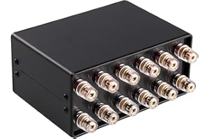 Nobsound Amplificador estéreo 2 (1)-IN-1(2)-Out, banana, divisor de audio hembra, selector pasivo