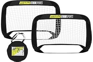 XTREM TOYS + SPORTS XTREM Pop-Up Fußballtor 2er Set – Robust, Stabil, Leicht zu Transportieren, 120x80x80 cm, für Kinder & Erwachsene, Outdoor Fußballtraining