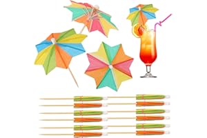 OOTSR 40PCS Stuzzicadenti Decorativi Ombrellino di carta colorato ottagonale Stick da cocktail a forma di stella per forniture per feste Decorazioni