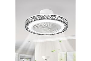 LOKUNM Ceiling Fan, Ceiling Fans with Lights and Remote Dimmable Black Ceiling Fan 3 Colour Temperatures Reversible Fan Light Ceiling Flush Mount Ceiling Fan with Light Modern Bedroom