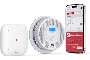 X-Sense WLAN-rök- och kolmonoxiddetektor SC07-MR, smart ansluten CO-detektor, med XSensor Home Security-app, 1 rökgaslarm och