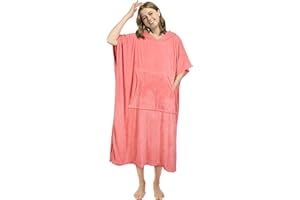 Kato Tirrinia Beach Surf Poncho con bolsillo Absorbente de agua Traje de neopreno Cambiador Sudadera con capucha Toalla Poncho Albornoz para surf Natación Baño Adulto Hombres Mujeres A prueba de arena