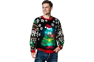 OFF THE RACK Sweter męski Unisex LED Light Up Ugly Christmas Jumper Sweater For Men & Women