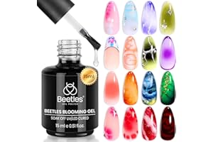 ‎BEETLES GEL POLISH Beetles Blooming Gel, 15 ml klarer UV-Nagellack für Nailart-Design Blumen-Gel-Nagellack zum Auftragen von Effekten beim Nageldesign Christmas Maniküre Geschenk für Frauen