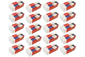 NATARAJ Pencil Erasers, Multipack Rubber, Pack of 20, Medium White, School Office Kids Party Bag Filler, Drawing, Artists, Architects