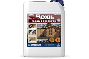 Roxil Wood Preserver (5 Litre) Clear, Odourless Formulation Providing Protection Against Wood Destroying Fungi and Beetles Such as Dry Rot, Wet Rot, Fungal Attack and Woodworm