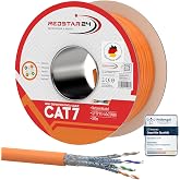 RedStar24 CAT 7 Ethernet Cable 100m - CAT7 LAN Network Cable, Copper | CAT.7 Gigabit S/FTP Data Cable, Category 7, Halogen-Fr