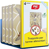 10 Pezzi Antitarme Alimentari Anti Farfalline del Cibo Tarme Alimentare Trappole Acchiappa Cucina Foglietti Adesivi della Farina Farfalle ai Feromoni Trappola Cattura, Efficacie Fino a 12 Settimane