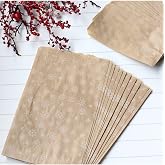 Bimotif Kar desenli 50 adet kraft kese kağıdı, 11x20 cm