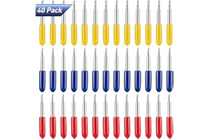 SPOKKI 40PCS Replacement Cutting Blades Compatible with Cricut Explore Air 2/Air 3/Maker/Maker 3/Expression - 20PCS Standard, 10PCS Fine Point, 10PCS Deep Point Blades