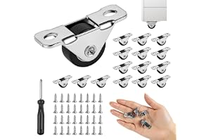 16 stycken möbelhjul, små 12 mm mini möbelhjul med stålplatta ovanpå