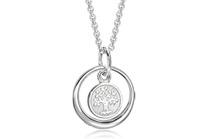 Xaana Taufkette Taufring mit Zirkonia und Lebensbaum/Baum des Lebens -Einhänger inkl. Kette 36/38 cm 925er Sterlingsilber rhodiniert AMZ0492