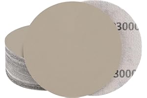STEBRUAM 20pcs 6 Inch Sanding Discs 150mm No Hole Dry Wet Sandpaper Grit 3000 for or Random Orbital Sander