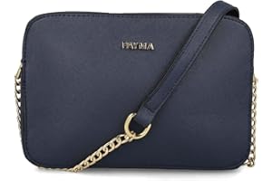 PAYMA - Bolso Bandolera Cuadrado de Mujer Piel Vegana. Bolso de Hombro con Cadena. Un Compartimento Principal. Uso Diario, Vestir, Viaje. Negro, Azul, Kaki, Marrón y Blanco