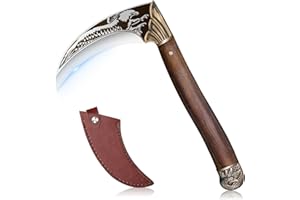 Golden Bird Falce giardino mano strumento portatile di sicurezza manico in legno con fodero