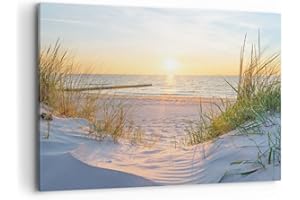 Moderne Impression sur Toile 100x70cm Image Tableau Decoration Murale dune plage mer Grand Tableaux Decoratifs Muraux Chambre Cuisine Horizontal Deco Cadre Décoration Salon Art Wall AA100x70-3989