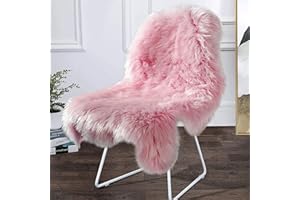 AUFELL Faux Sheepskin Rug Fluffy Rug,Fluffy Area Small Rugs Shaggy Rugs for Bedroom Rug Fluffy Sofa Floor Carpet Home Decoration Pink Rugs (Pink irregular 23.6 x 35.4 inch)