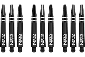 ‎RED DRAGON Red Dragon Nitrotech Dart-Schäfte, 3 Stück pro Packung (9 Schäfte insgesamt) mit Punktekarte