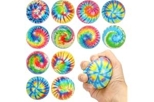 Augesak 12 Pcs Balle Anti-Stress, Colorées Stress Ball, Boule Anti Stress, Boules à Presser Sensorielle, Jouet Anti Stress pour Enfant Adulte