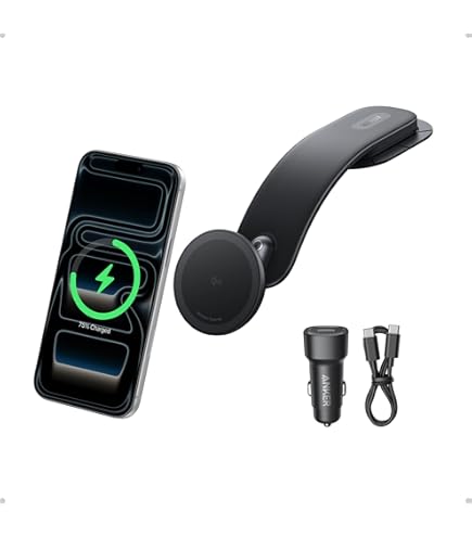 Anker Magnetische autohouder voor iPhone 16/15, 360° verstelbaar, met legering beugel, alleen voor iPhone 16/16 Pro/16 Pro Max/16 Plus en meer (niet ondersteund)-ondersteunt geen draadloos opladen