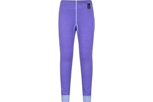 Mountain Warehouse Merino Pantalon Thermique pour Enfant - sous-Pantalon en Laine, Chaud, léger et Respirant, à Porter sous Les vêtements Fille et garçon - Ski, Sport Lila 11-12 Ans