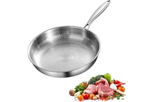 JIABAOZ Padella in Titanio Puro con Coperchio, Padella Titanio Martellato Antiaderente, Pentole Outdoor Puro Induzione, Riscaldamento Uniforme per Ogni Cucina (30CM,NO Lid)