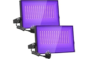 Onforu Lot de 2 100W Projecteur UV LED, IP66 Étanche Lumière Noire LED, Lampe LED Ultra-violet, Eclairage à Effet pour Aquarium, Soirée, Peinture Fluo, affiche fluorescente, Néon, Bar, Fête