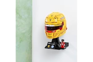 1 x väggmontering kompatibel med LEGO Lewis Hamilton hjälm 43022 – kompatibel med LEGO Charles Leclerc hjälm 43014 – tillverkad i Storbritannien – hjälmar ingår inte – skruvar och väggpluggar ingår