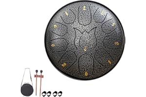 YUCHIFA Rain Drum for Outside Garden, Rain Drum, Steel Tongue Drum Rain Chime,Drum Rain Chime Waterproof,Rain Drum for Garden Instrument,for Camping, Meditation or Yoga (11-tone 6-inch,N)