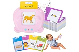 Topfree Toddler Toys for 2 3 4 5 Year Old Boys and Girls Talking Flash Cards 224 Sight Words Autism Sensory Toys Speech Therapy Montessori Learning Toys (Pink)