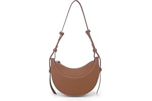ACUYE Sac à bandoulière pour femme, sac à bandoulière en forme de croissant en cuir, sac à main pour femme avec sangle réglable
