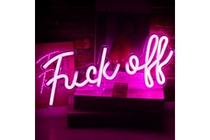INEONLIFE Fuck Off Neon Sign Rose Word LED Neon Applique Murale Signes Acrylique USB Néon Lumières pour Chambre Lettre Néon Lampe Sign pour Bar Pub Décorations Pour La Maison 17'' x 8''