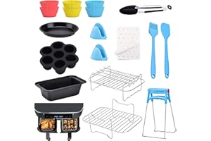 SHULLTJI Ninja Heißluftfritteuse Zubehör, Airfryer Zubehör für Ninja Ninja Foodi Max Dual Zone AF300EU AF400EU 7.6L-9.5L und meisten Dual Zone Air Fryer, Air Fryer Accessories BPA-frei