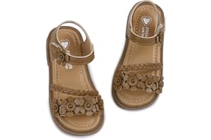 SEAUR Chaussures Ete Fille Sandale à Fleurs Sandales Élégante Fille Chaussures Bout Ouvert Sandales Cuir Enfant