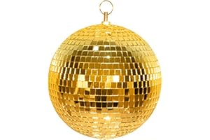 VEGAOO Boule à facettes dorée 20cm - Doré - Taille Unique