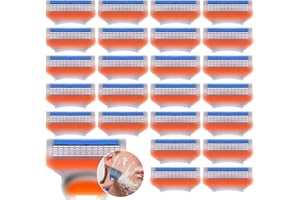 SHANHAIKX 24 Stück Fusion 5 klingen Ersatzklingen für Fusion-5 Rasierer, Rasierklingen, 5-fach Klingen, Rasierklingen für Rasierhobel,kompatibel mit Nassrasi