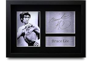 HWC Trading FR Bruce Lee gåva signerad inramad A4 tryckt autograf kampsport Enter the Dragon Gifts tryck foto bildvisning