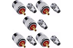 Gebildet 5Pack UHF/PL-259 Złącze Koncentryczne Lutowane do Anteny Radia Amatorskiego CB z Reduktorem