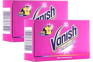 Vanish Fabric Stain Remover Pre-Treat Stain Bar, 75g, Pack of 2, Targeted Stain Action, Removes Tough Stains, Safe on Everyday Fabrics